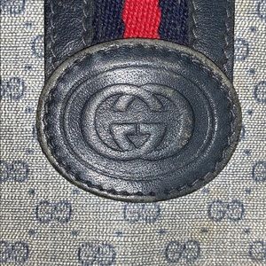 Vintage Gucci Gray with Navy Leather Trim